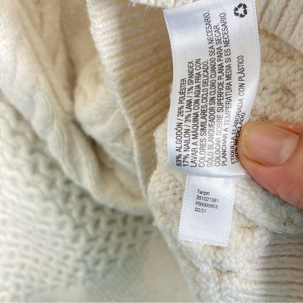 Nili Lotan Cream Cable Knit Crewneck Sweater - Picture 13 of 14